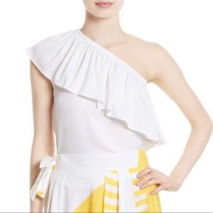 Milly One Shoulder Silk Blouse
